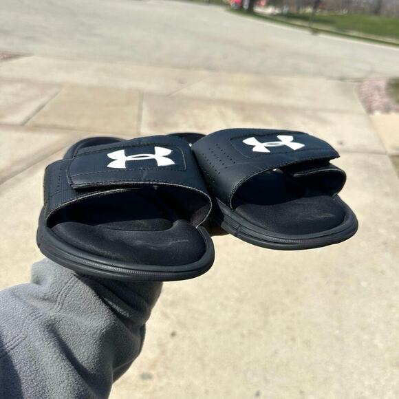 Under Armour Men's Ignite V Slide Size 12 Black Sandals - Picture 10 of 13